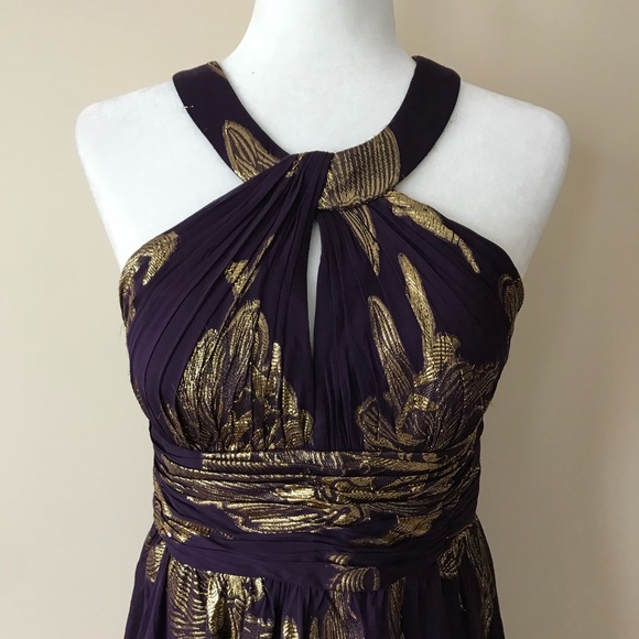 Aidan Mattox halter neck floral formal dress - Picture 2 of 7